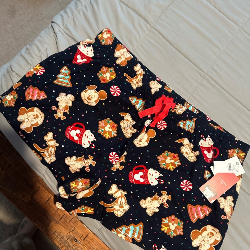 Disney Blue and Red Holiday Pajama Shorts
